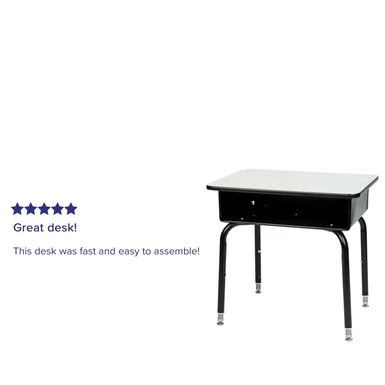 5 Pack Student Desks With Open Front Metal Book Boxes - School Desk - 24"W X 18"D X 22.25" - 31.25"H - Gray 14 5 Pack Student Desks With Open Front Metal Book Boxes - School Desk - 24"W X 18"D X 22.25" - 31.25"H - Gray - Image 13