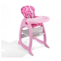 Badger Basket Envee II Baby High Chair With Playtable Conversion - Pink/White