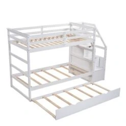 Merax Twin Over Twin Stair Bunk Bed With Storage Ladder And Trundle - Espresso -Furniture Kids Store 729fc898 3d1f 4474 94e5 fb4576139c30