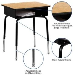 5 Pack Student Desks With Open Front Metal Book Boxes - School Desk - 24"W X 18"D X 22.25" - 31.25"H - Gray 26 5 Pack Student Desks With Open Front Metal Book Boxes - School Desk - 24"W X 18"D X 22.25" - 31.25"H - Gray -Furniture Kids Store 74c99d04 c7f9 41c5 852c b6bf1bde8ff8