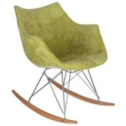 LeisureMod Willow Velvet Eiffel Base Rocking Armchair - Cedar Brown -Furniture Kids Store 75e7f88c eb5a 4fab a806 ee052dc10c22
