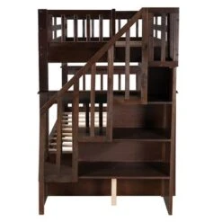 Stairway Twin-Over-Twin Bunk Bed With Storage And Guard Rail - Espresso -Furniture Kids Store 788fa355 aeea 49e2 98de 90f664758330