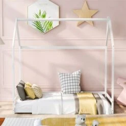 Merax Wood House Bed - Grey - Full -Furniture Kids Store 7b6123f4 de73 4076 bcd3 adb17d763f22