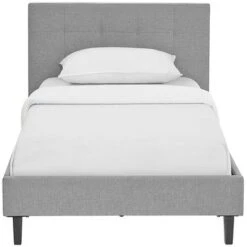 Copper Grove Silistra Twin-size Light Grey Fabric Platform Bed With Tufted Headboard -Furniture Kids Store 806c96fe 8066 4375 ab3b cdabd87322e2