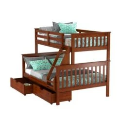Twin Over Full Mission Bunk Bed With Drawers Or Twin Trundle - With Storage Drawers - Full -Furniture Kids Store 8c8b2183 9f44 44d1 9bcc 0bb427f13a31