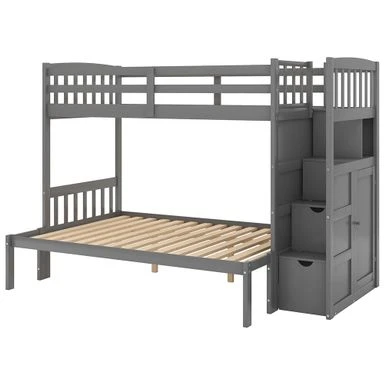 Twin Over Full/Twin Bunk Bed, Convertible Bottom Bed, With Drawers - White 20 Twin Over Full/Twin Bunk Bed, Convertible Bottom Bed, With Drawers - White - Image 18