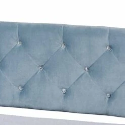 Baxton Studio Cora Modern & Contemporary Light Blue Velvet Upholstered Wood Daybed - Twin -Furniture Kids Store 8e51e649 b222 4c57 ad61 06396d38b448