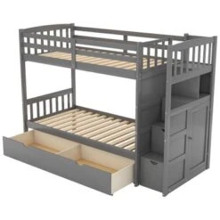 Twin Over Full/Twin Bunk Bed, Convertible Bottom Bed, With Drawers - White 37 Twin Over Full/Twin Bunk Bed, Convertible Bottom Bed, With Drawers - White -Furniture Kids Store 8f6f2dfb 86f8 47c4 a9b3 51a915bd8a13