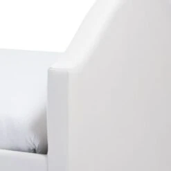 Baxton Studio Dorus Faux Leather Upholstered Daybed With Guest Trundle Bed - Twin Daybed-White -Furniture Kids Store 900bae8d 11e7 4500 8abe f69f6ca63d52