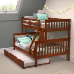 Twin Over Full Mission Bunk Bed With Drawers Or Twin Trundle - With Storage Drawers - Full -Furniture Kids Store 91ec657b 68ab 4b5c a14b e7f8999617e0
