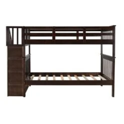 Stairway Twin-Over-Twin Bunk Bed With Storage And Guard Rail - Espresso -Furniture Kids Store 920216e9 96d6 46ca 81b0 d6fd059face9
