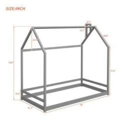 Merax Wood House Bed - Grey - Full -Furniture Kids Store 936444b2 4b10 4033 b716 d89570462934