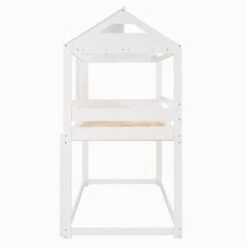 Twin Over Twin Bunk Bed With Roof, Window, Guardrail, Ladder - Grey -Furniture Kids Store 9375ebea abf3 471e b119 e2165915fb9d