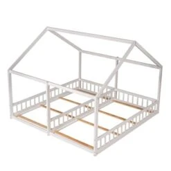 Merax Twin Size House Platform Beds, Two Shared Beds - Grey -Furniture Kids Store 96ea3630 91ef 4e5d bf12 48d354005453