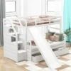 Twin Over Full Bunk Bed With Drawers,Storage And Slide, Multifunction - White -Furniture Kids Store 973eba7c 4b62 4da8 87d7 b7dd1dca846c