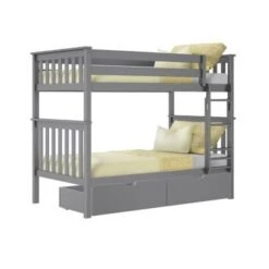 Max And Lily Twin Bunk Bed With Storage Drawers - Grey -Furniture Kids Store 9b9caa07 fda0 4b97 9867 bce284b361fc