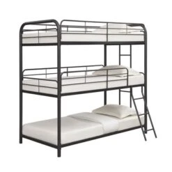 Coaster Furniture Garner Gunmetal Triple Bunk Bed With Ladder - Full/Twin/Full -Furniture Kids Store 9e690f28 a1e2 4d4e 99ca f9b8cba75196