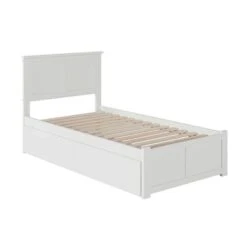 Madison Twin Platform Bed With Footboard And 2 Drawers In White - White - Twin -Furniture Kids Store 9fc8d901 7f9a 41e2 ac94 ef85ee95c4a8