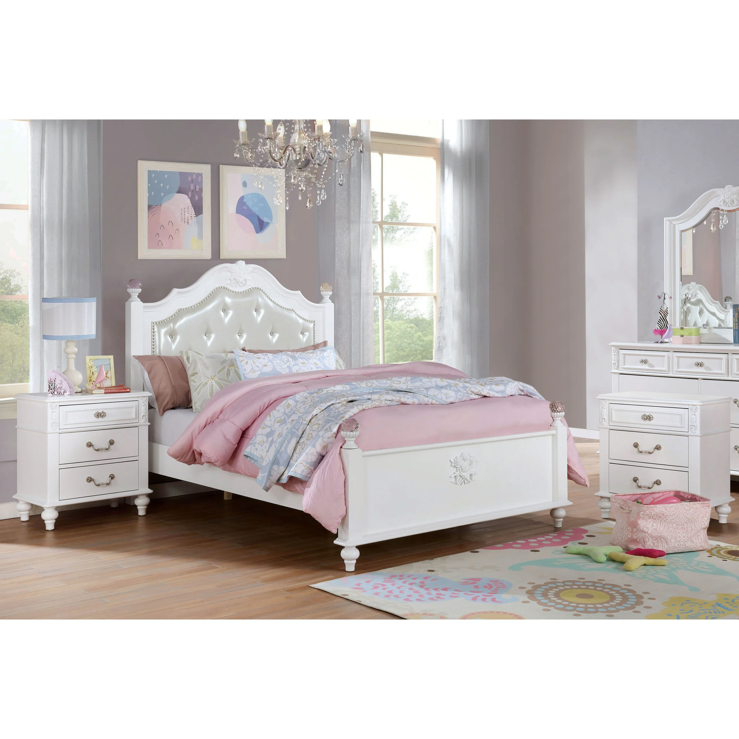 Furniture Kids Store -Furniture Kids Store Furniture of America Marais 3 piece Bedroom Set with 2 Nightstands scaled