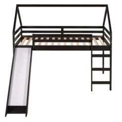 Modern Design Twin Size Loft Bed With Slide, House Bed - Grey -Furniture Kids Store a0b1e334 5f7d 4f6c a481 d1445c31d9f7