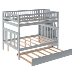 Nestfair Full Over Full Bunk Bed With Trundle And Staircase - White 27 Nestfair Full Over Full Bunk Bed With Trundle And Staircase - White -Furniture Kids Store a1f69387 247d 4bde 8fa0 cc33e25bb99d