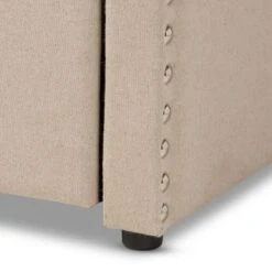 Baxton Studio Lefteris Nailhead Trim Arched Twin Daybed With Trundle - Grey -Furniture Kids Store a9422fa2 5dae 43b2 b0e9 e52feb76d8bf