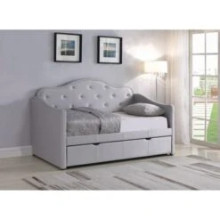 Coaster Furniture Elmore Pearlescent Grey Upholstered Twin Daybed With Trundle - Pearlescent Grey - Twin -Furniture Kids Store aab594f5 c49e 440c 94d9 6fc1d838b0cb