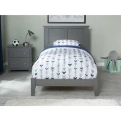 Madison Twin Platform Bed With Open Foot In Grey - Grey - Twin -Furniture Kids Store ac8dda18 32aa 455a 8f02 817fefe79fe0
