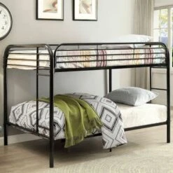Loo Contemporary Full Over Full Metal Bunk Bed By Furniture Of America - Black -Furniture Kids Store ace98fe0 5de9 4f74 94e8 d70b87dbfcfb