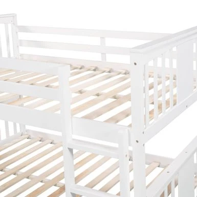 Nestfair Full Over Full Bunk Bed With Ladder - White 17 Nestfair Full Over Full Bunk Bed With Ladder - White - Image 15