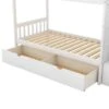 Twin Over Full/Twin Bunk Bed, Convertible Bottom Bed, With Drawers - White -Furniture Kids Store aea96748 63b5 4f6d bc0e 69ab9afb6f5b