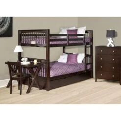 Hillsdale Pulse Full Over Full Bunk With Trundle, Chocolate - Chocolate - Full