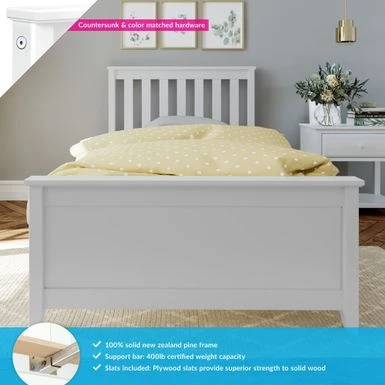 Max And Lily Twin Size Platform Bed - White 17 Max And Lily Twin Size Platform Bed - White - Image 15