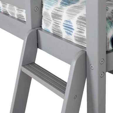 Max And Lily L Shaped Twin Over Twin Bunk Bed With Bookcase - Grey 9 Max And Lily L Shaped Twin Over Twin Bunk Bed With Bookcase - Grey - Image 7