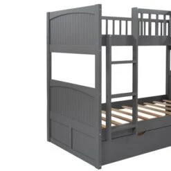 Nestfair Twin Size Bunk Bed With A Loft Bed Attached And Two Drawers - White -Furniture Kids Store b43bec33 c712 4074 a643 a61fb5d546ea