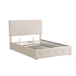 Nestfair Full Size Upholstered Platform Bed With A Hydraulic Storage System - Grey -Furniture Kids Store b47f6339 a3ee 4ed4 8afe 62c3dbfcc20c