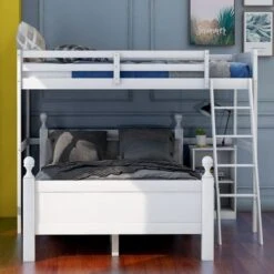 Twin Over Full Loft Bed With Cabinet - Grey -Furniture Kids Store b7aec71f ec2f 441b 8a03 f8b373f588c0