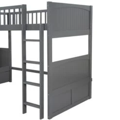 Nestfair Twin Size Bunk Bed With A Loft Bed Attached And Two Drawers - White -Furniture Kids Store b7b2a0cd befc 490f 8836 e00fda0256ad