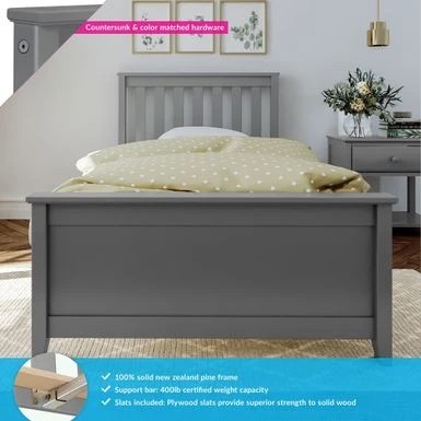 Max And Lily Twin Size Platform Bed - White 5 Max And Lily Twin Size Platform Bed - White - Image 3