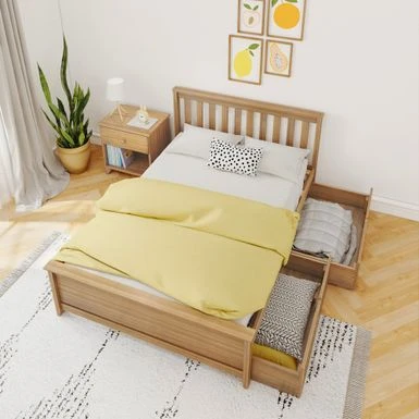 Max And Lily Full Bed With Under Bed Storage Drawers - Pecan 8 Max And Lily Full Bed With Under Bed Storage Drawers - Pecan - Image 6