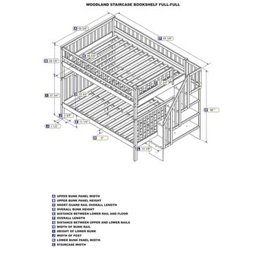 Woodland Staircase Bunk Bed In Grey - Twin Over Full 14 Woodland Staircase Bunk Bed In Grey - Twin Over Full - Image 12