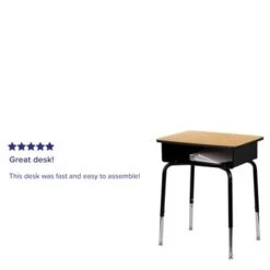 5 Pack Student Desks With Open Front Metal Book Boxes - School Desk - 24"W X 18"D X 22.25" - 31.25"H - Natural -Furniture Kids Store baa24efb 2a2c 44d4 b253 5182019367f4