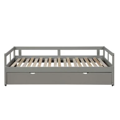 Extending Daybed With Trundle, Wooden Daybed With Trundle - Grey 13 Extending Daybed With Trundle, Wooden Daybed With Trundle - Grey - Image 11