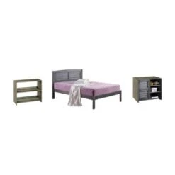 Twin Bed With Case Goods - Bed, 2 Drawer Chest, Bookcase