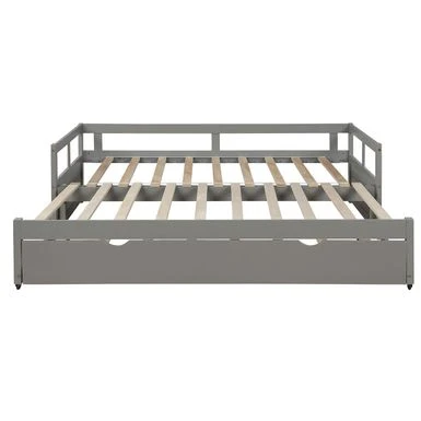 Extending Daybed With Trundle, Wooden Daybed With Trundle - Grey 14 Extending Daybed With Trundle, Wooden Daybed With Trundle - Grey - Image 12