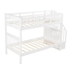 Stairway Twin-Over-Twin Bunk Bed With Storage And Guard Rail - Espresso -Furniture Kids Store c8788c67 b651 4248 82c6 b729ef0c2957