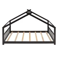 Nestfair House Bed Wood Bed For Kids - Espresso - Twin -Furniture Kids Store cadab367 bc39 4b85 b6fb f2ac645d55a5