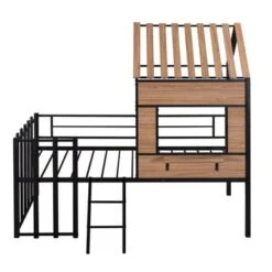 Merax Twin House Loft Bed With Roof, Window, Guardrail, Ladder - White -Furniture Kids Store ccd4325c 1bdc 4e58 9fbf 0ffbb65c8dec