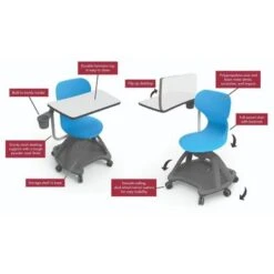 Luxor All-In-One Student Desk And Chair - Blue/Multi -Furniture Kids Store cee5ab4c a6d0 4025 98bd c56c4e056bb4