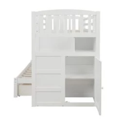 Twin Over Full/Twin Bunk Bed, Convertible Bottom Bed, With Drawers - White 38 Twin Over Full/Twin Bunk Bed, Convertible Bottom Bed, With Drawers - White -Furniture Kids Store d0bf2ef9 1dd6 4c08 92ec ac1ddfbc7875